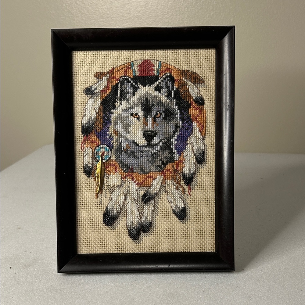 Sunset Jiffy Wolf Feather Counted Cross Stitch Frame 5X7